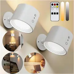 GENERICO - Lámpara Led Dual de Pared Brillo Regulable Táctil y Control 2UND