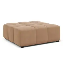 GENERICO - Puff Cuadrado Terciopelo Dylan Marrón Claro Decoban Hogar