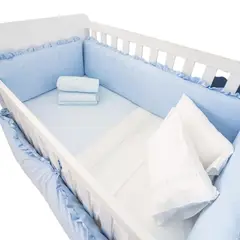 GENERICO - Protectores Laterales Parachoque de Cuna Diseño Celeste Bebe