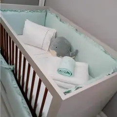 GENERICO - Protectores Laterales Parachoques de Cuna Diseño Verde Aqua