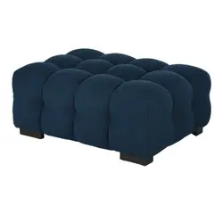 GENERICO - Puff Cuadrado Otomano Maria Azul Decoban Hogar
