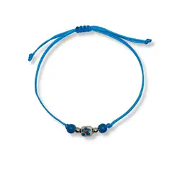 ESPIRAL ROJO - Pulsera Cerámica Pintada a Mano - Hilo y Plata