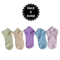 GENERICO - Pack x5 medias calcetines taloneras para mujer
