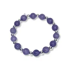 ESPIRAL ROJO - Pulsera Amatista 8mm - Plata