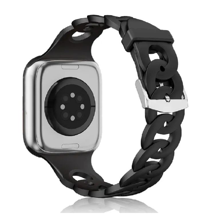 CORREA SILICONA TRENZADA PARA APPLEWATCH DE 38-40-41MM NEGRO
