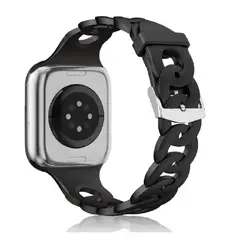 GENERICO - CORREA SILICONA TRENZADA PARA APPLEWATCH DE 38-40-41MM NEGRO