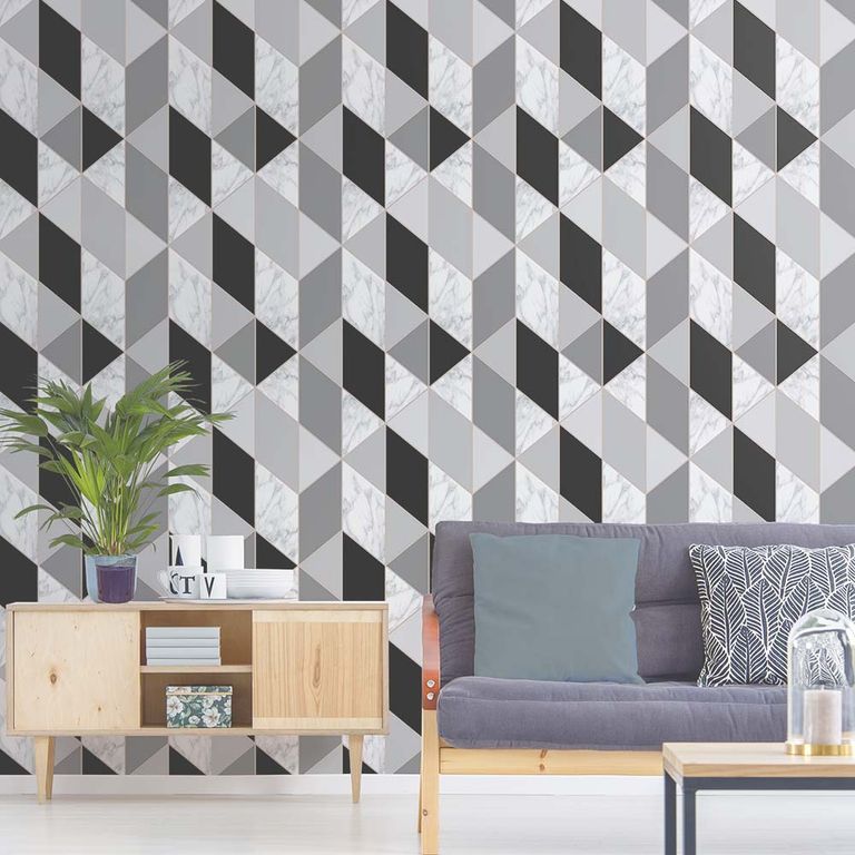 Papel Tapiz Fresca Marble Geo 052X10 Mts Charcoal