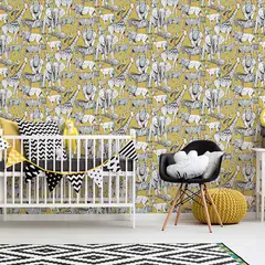 MULTITOP - Papel Tapiz Kids Home Jungle Animals 052X10 Mts Jaune