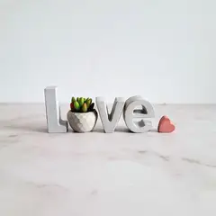 CONKRETE - Set de letras decorativas Love + Planta Suculenta