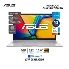 LAPTOP VIVOBOOK 15 X1504ZA-NJ278W INTEL I5-1235U 8GB RAM 512GB SSD 15.6 FHD SILVER