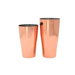 WINCO - Coctelera boston de dos cuerpos bañada en cobre