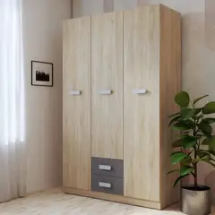 VENTITAS HOME - Ropero Clásico Marie Color Rovere y Plomo