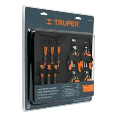 TRUPER - Juego 6 desarmadores de joyero y 4 mini alicates comfort grip