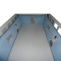 GENERICO - Protectores Laterales Parachoques de cuna bordado de Safari