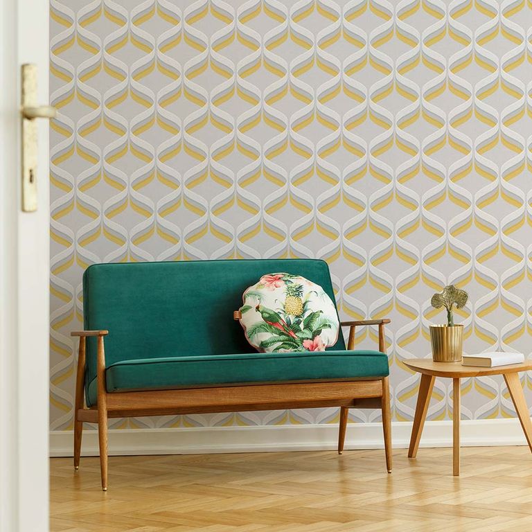 Papel Tapiz Fresca Retro Ogee 052X10 Mts Ochre