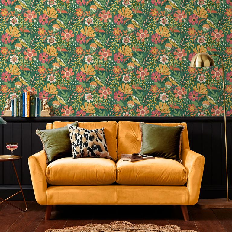 Papel Tapiz Envy Oopsy Daisy 052X10 Mts Forest Green