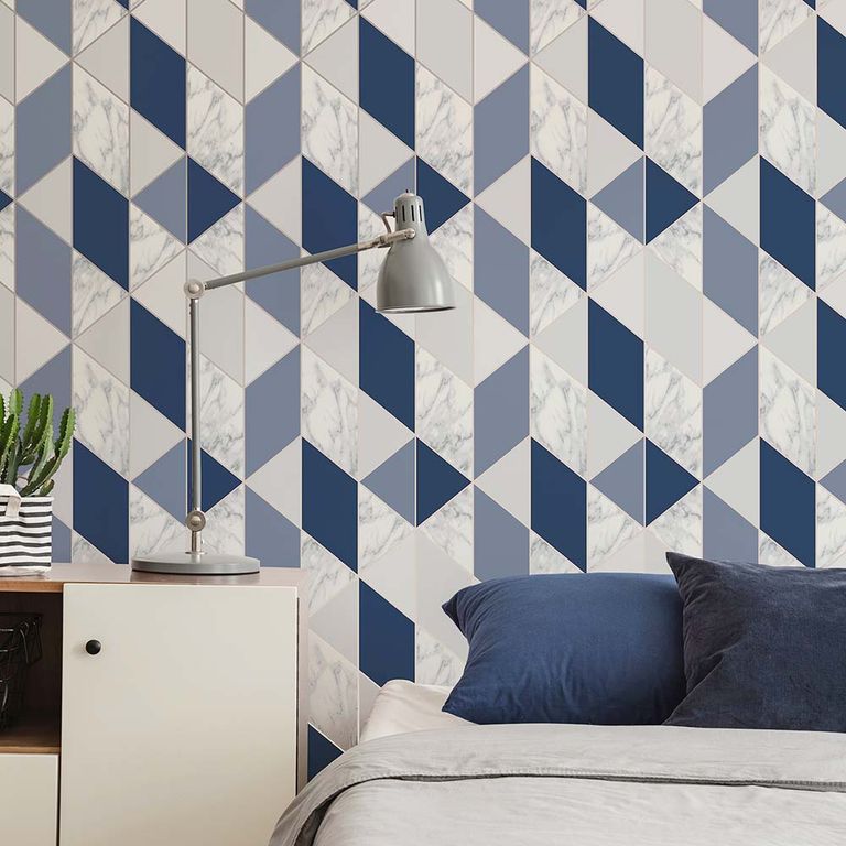 Papel Tapiz Fresca Marble Geo 052X10 Mts Navy
