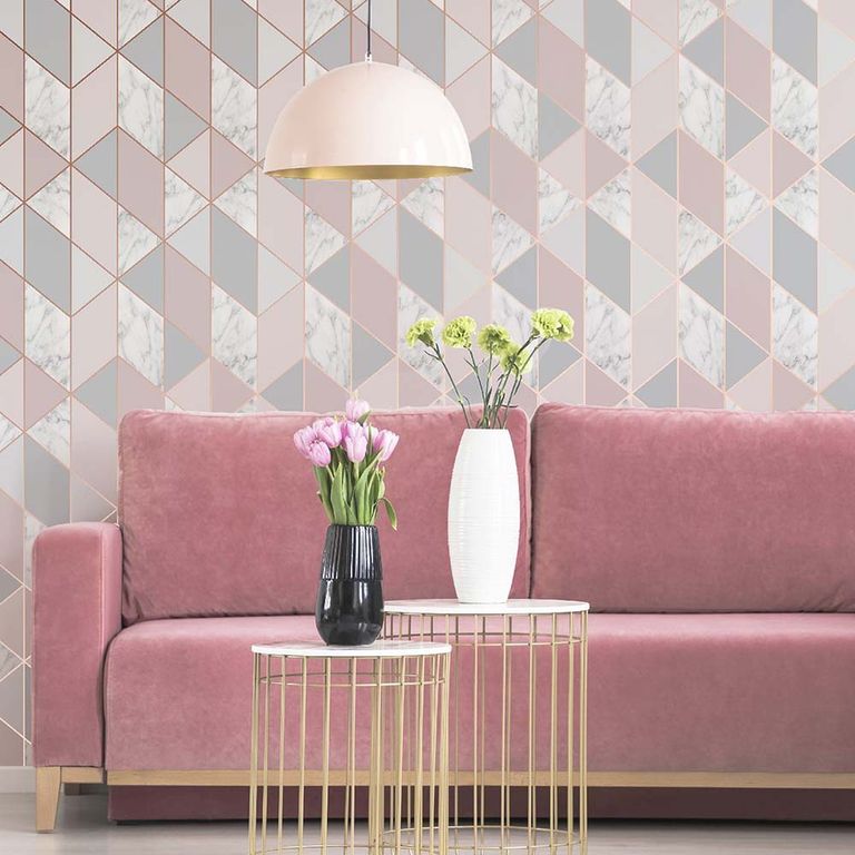 Papel Tapiz Fresca Marble Geo 052X10 Mts Pink