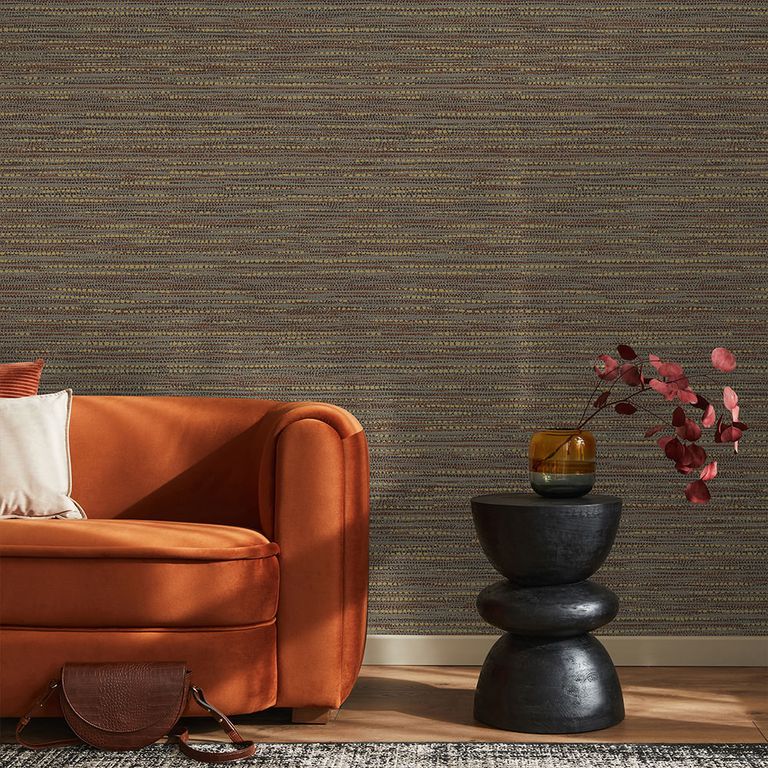Papel Tapiz Tactile Chunky Horizontal Weave 052X10 Mts Rust