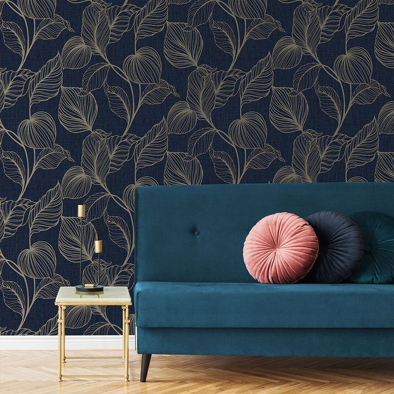 Papel Tapiz Jewel Royal Palm 052X10 Mts Sapphire
