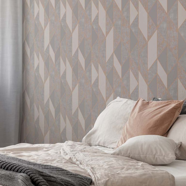 Papel Tapiz Vittorio Milan Geo 052X10 Mts Greyrose Gold