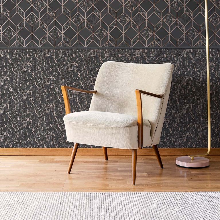 Papel Tapiz Vittorio Milan 052X10 Mts Charcoalrose Gold