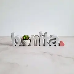 CONKRETE - Set de letras decorativas bonita + Planta Suculenta