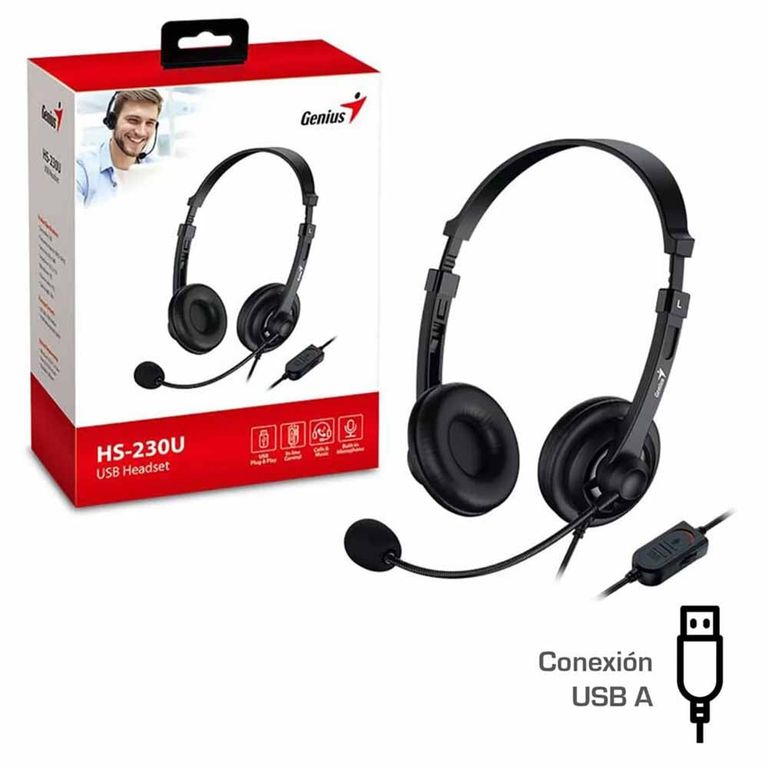 Audifono HS-230U Usb CMicro Para Pc Laptop - Negro