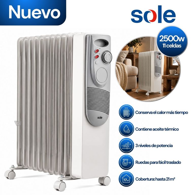 Estufa de Aceite Eléctrica 11 celdas 2500W SOLE2500