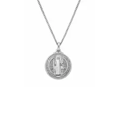 SANTORAL - Dije de San Benito y Cadena - Plata