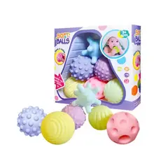 GENERICO - Pelotas Texturas de Silicona 6 Piezas Para Bebés