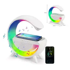 GENERICO - Parlante Bluetooth Con Carga Inalambrica y Luces Led RGB
