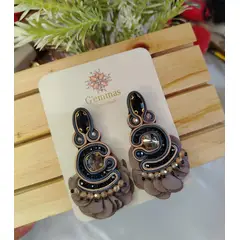 GENERICO - Aretes Soutache Color Plomo