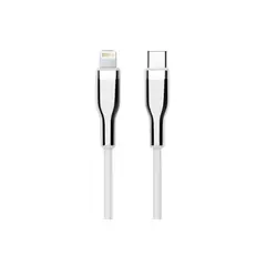 TEROS - CABLE TIPO C A LIGHTNING TE-70212W BLANCO Y PLATEADO 2 METROS