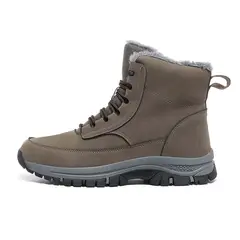 SHANDIAN - Zapatillas botin de hombre trekking temico invierno Negro