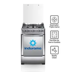 INDURAMA - Cocina a Gas 4 Hornillas Granada Zafiro Croma