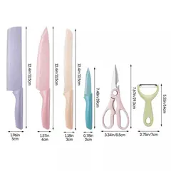 GENERICO - Set de Cocina 7 pzs. de utensilios de cocina Inoxidable + tabla