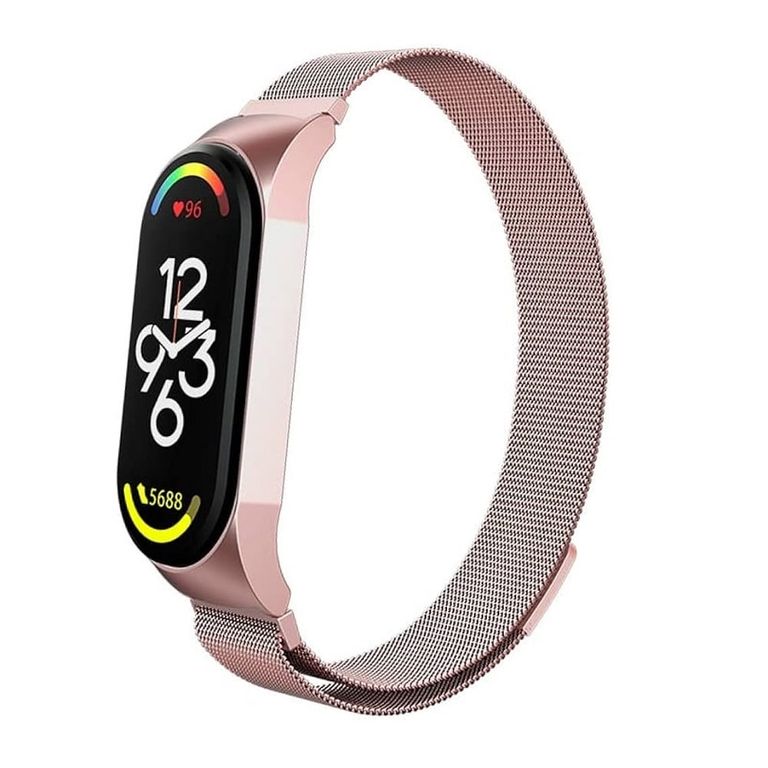 Correa milanés de acero para MI BAND 7 rosa rose