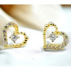 GENERICO - ARETES CORAZON EN PLATA BAÑADAS EN ORO