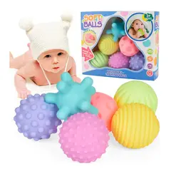 GENERICO - Set 6 Pelotas Sensoriales Didácticas Para Bebé Con Texturas