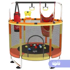 GENERICO - Juego CAMA SALTARINA FULL SMILE Amarillo con Naranja