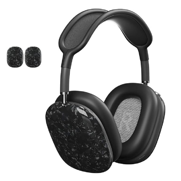 CASE FUNDA BRILLANTE DE SILICONA PARA AIRPODS MAX - NEGRO ESCARCHADO