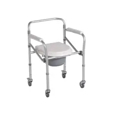 GENERICO - Silla de Baño Inodoro Portátil con Ruedas Plegable Aluminio Importado