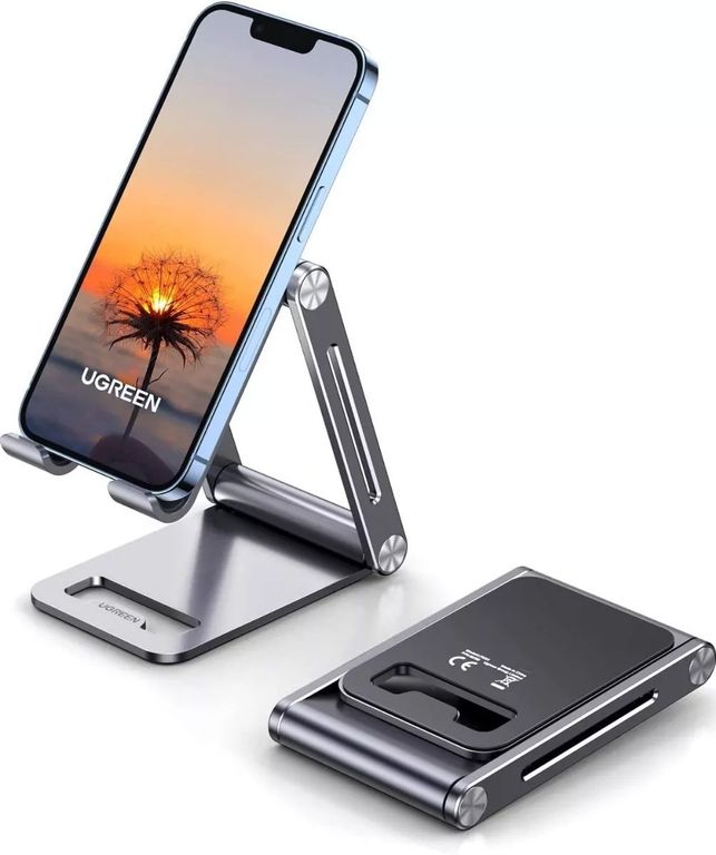 Soporte Mesa Ajustable Plegable Celular Aluminio 9