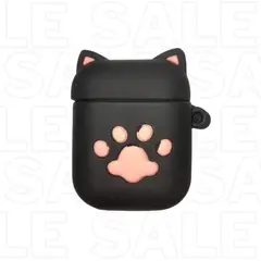 GENERICO - FUNDA AIRPOD GATO NEGRO SILICONA