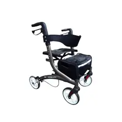 GENERICO - Andador Ortopedico con Asiento Ruedas Frenos Bolso Plegable Aluminio