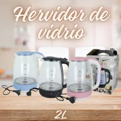 IMPORTADO MC - Hervidor Vidrio Eléctrico de Vidrio 2 Litros - Colores Variados