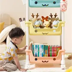 GENERICO - Organizador Estante de Juguetes con Caritas Niños - Kawaii