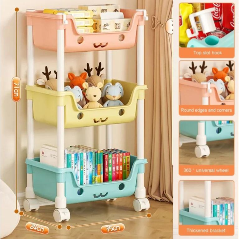 Organizador Estante de Juguetes con Caritas Niños - Kawaii