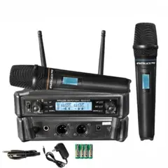 BATBLACK - Micrófono inalámbrico profesional uhf BT-M40 doble